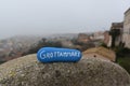 Grottammare, Marche region, Italy, souvenir with a carved stone Royalty Free Stock Photo