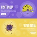 Visit India Touristic Vector Web Banners