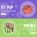 Visit India Touristic Vector Web Banners