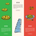 Visit Italy Touristic Vector Web Banners