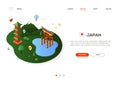 Visit Japan - modern colorful isometric web banner Royalty Free Stock Photo