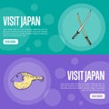 Visit Japan Travel Company Landing Page Template Royalty Free Stock Photo