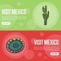 Visit Mexico Touristic Vector Web Banners