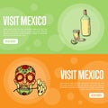 Visit Mexico Touristic Vector Web Banners