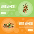 Visit Mexico Touristic Vector Web Banners