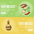 Visit Mexico Touristic Vector Web Banners