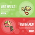 Visit Mexico Touristic Vector Web Banners