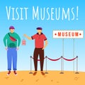 Visit museums social media post mockup