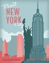 Visit New York City Travel Poster