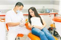 Visit patient to dentist doctor. Beautiful asian woman
