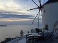A old windmill house at a visit in Santorini. Greece Royalty Free Stock Photo