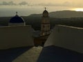 A colorful sunset lookout at a visit in Santorini. Greece I Royalty Free Stock Photo
