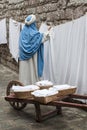 A visit to the beautiful medieval town of Umbria Region, during the Christmas holidays, with nativity scene of life-size statues