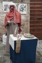 A visit to the beautiful medieval town of Umbria Region, during the Christmas holidays, with nativity scene of life-size statues