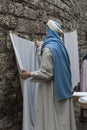 A visit to the beautiful medieval town of Umbria Region, during the Christmas holidays, with nativity scene of life-size statues