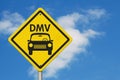 Visit to the DMV Highway Warning Sign Royalty Free Stock Photo
