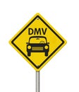 Visit to the DMV Highway Warning Sign Royalty Free Stock Photo