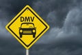 Visit to the DMV Highway Warning Sign Royalty Free Stock Photo