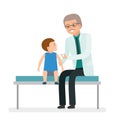 A visit to the doctor. Caring for the health of the child. Vaccination. The pediatrician makes a shot boy patient. Royalty Free Stock Photo