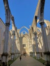 Ruins of the church Carmo in Lisbon in Portugal 28.3.2019