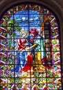 Visitation Mary Elizabeth Stained Glass San Francisco el Grande Royalty Free Stock Photo