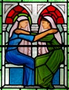 The visitation in stained glass Royalty Free Stock Photo