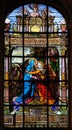 Visitation of the Virgin Mary, stained glass windows in the Saint Laurent Church, Paris