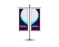 Pole Street Banner Template Design Purple And Cyan Advertisement Royalty Free Stock Photo