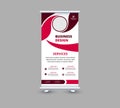 Roll Up Banner Template Design Pink Advertisement Professional Royalty Free Stock Photo