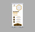 Roll Up Banner Template Design Brown Advertisement Professional Royalty Free Stock Photo