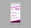 Roll Up Banner Design Template Purple Advertisement Professional Modern Royalty Free Stock Photo
