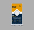 Roll Up Banner Design Template Blue And Yellow Professional Modern Royalty Free Stock Photo