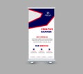 Roll Up Banner Design Template Blue And Red Professional Modern Royalty Free Stock Photo
