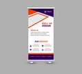 Roll Up Banner Template Design Orange And Purple Professional Royalty Free Stock Photo