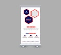 Roll Up Banner Template Design Red And Blue Professional Modern Royalty Free Stock Photo