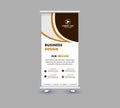 Roll Up Banner Template Design Brown Color Professional Modern Royalty Free Stock Photo