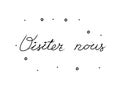 Visitez nous phrase handwritten with a calligraphy brush. Visit us in French. Modern brush calligraphy. Isolated word black