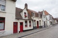 Visiting Bruges city, old architectural houses from the old part of the city