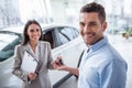 Visiting car dealership Royalty Free Stock Photo