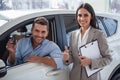 Visiting car dealership Royalty Free Stock Photo