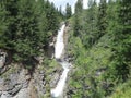 Beautiful two-level waterfall on the river Chubaty on the way to the eponymous pass in Buryatia