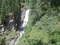 Beautiful two-level waterfall on the river Chubaty on the way to the eponymous pass in Buryatia