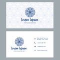 Visiting card business card template set with cute hand drawn pa Royalty Free Stock Photo