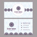 Visiting card and business cardset with mandala design element l Royalty Free Stock Photo