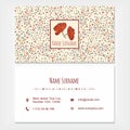 Visiting card business set template with cute hand drawn pattern Royalty Free Stock Photo