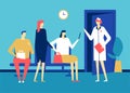 Visiting a doctor - colorful flat design style illustration