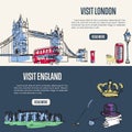 Visiting England and London Touristic Web Banners