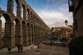 Visiting Segovia aqueduct, Spain Royalty Free Stock Photo