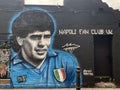 Giant graffiti art of the legendary Maradonna on the streets of Brick Lane, East London Uk Royalty Free Stock Photo