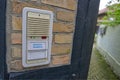 Visitor Intercom System on Brick Wall Royalty Free Stock Photo